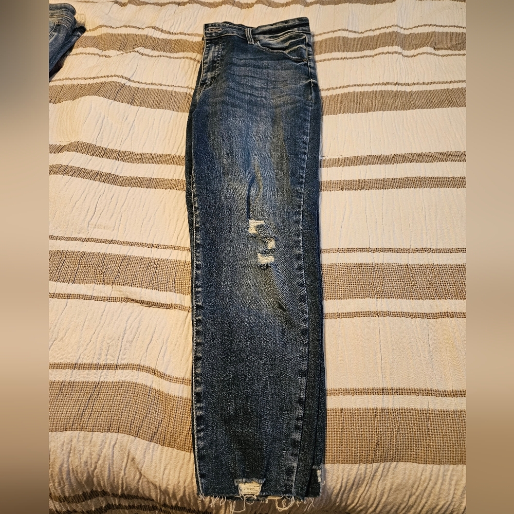Distressed Blue Jeans